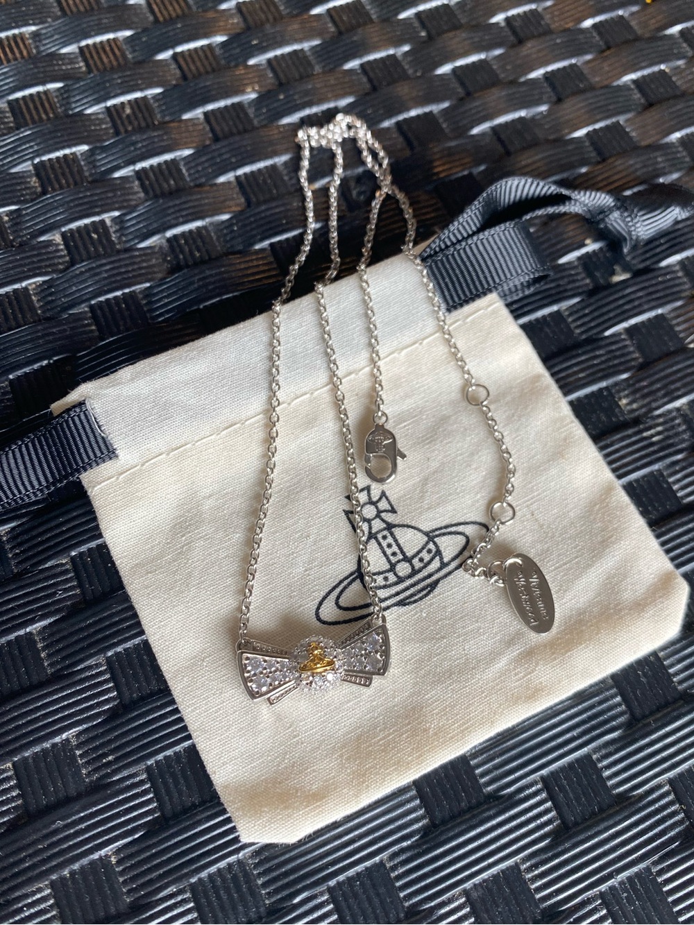 Vivienne Westwood bowknot sterling silver necklace